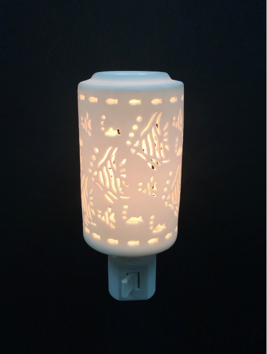 Porcelain Angel Fish Night Light W/ Lavender & Jasmine Oil with Gift Box